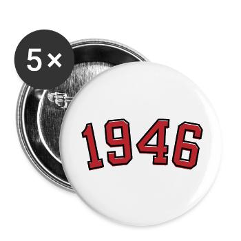 Année de naissance sport 1946 - Lot de 5 petits badges (25 mm) - blanc - Devant