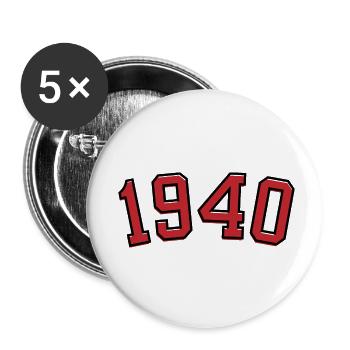 Year of birth sport 1940 - Buttons small 1''/25 mm (5-pack) - white - Front