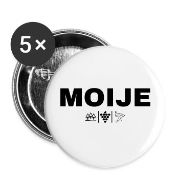 MOIJE - Buttons klein 25 mm (5er Pack) - Weiß - Vorne