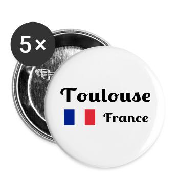 Toulouse France- Stylish prints - Buttons small 1''/25 mm (5-pack) - white - Front