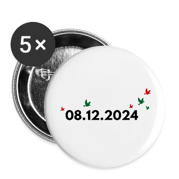 Syrie date de liberté - Lot de 5 petits badges (25 mm) - blanc - Devant