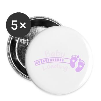 Chargement de bébé - Lot de 5 petits badges (25 mm) - blanc - Devant