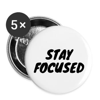 Stay Focused - Buttons small 1''/25 mm (5-pack) - white - Front