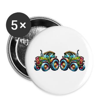 Tractor 2 - Buttons small 1''/25 mm (5-pack) - white - Front