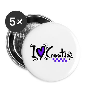 croatia hrvatska croatia hrv hr adria tourism sea - Buttons small 1''/25 mm (5-pack) - white - Front