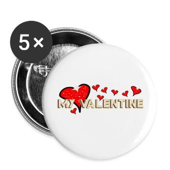 Fabelhafte Valentinstag - Buttons klein 25 mm (5er Pack) - Weiß - Vorne