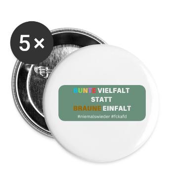 Bunte Vielfalt - Buttons klein 25 mm (5er Pack) - Weiß - Vorne