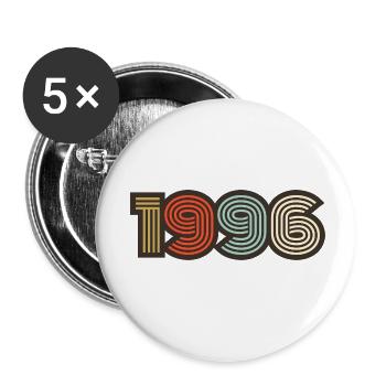 1996 rétro vintage - Lot de 5 petits badges (25 mm) - blanc - Devant