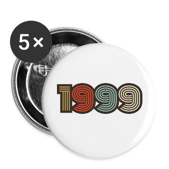 1999 Retro Jahrgang - Buttons klein 25 mm (5er Pack) - Weiß - Vorne