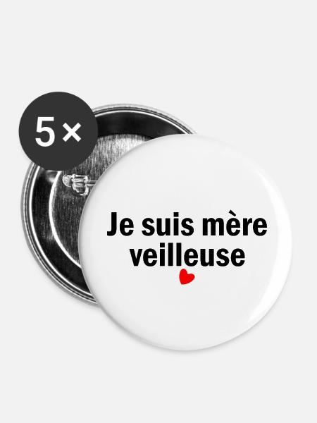 Ich bin Mutter - Buttons klein 25 mm (5er Pack) - Weiß