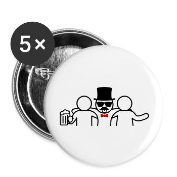 Bachelor Party Celebration - Buttons small 1''/25 mm (5-pack) - white - Front