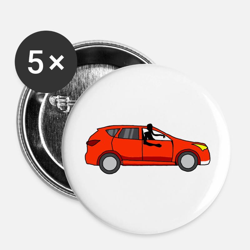 By car Simone - Buttons small 1''/25 mm (5-pack) - white