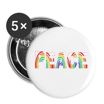 Peace colorful rainbow - Buttons small 1''/25 mm (5-pack) - white - Front