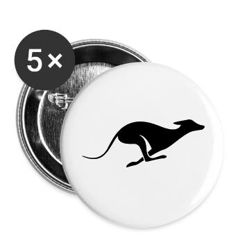 Windhund Silhouette – Lévrier, Greyhound Design - Lot de 5 petits badges (25 mm) - blanc - Devant