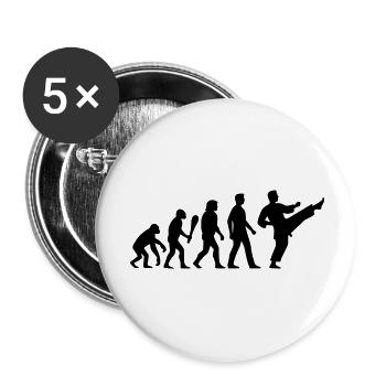 Karate Evolution - Buttons small 1''/25 mm (5-pack) - white - Front