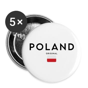 Polish pride, minimalist sleek design - Buttons small 1''/25 mm (5-pack) - white - Front