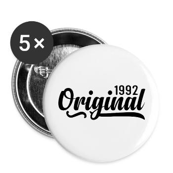 1992 Geburtstag 33 Jahre Alt, retro 1992 - Buttons klein 25 mm (5er Pack) - Weiß - Vorne