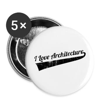 J’adore l’architecture - Lot de 5 petits badges (25 mm) - blanc - Devant