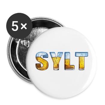Sylt et glace - Lot de 5 petits badges (25 mm) - blanc - Devant