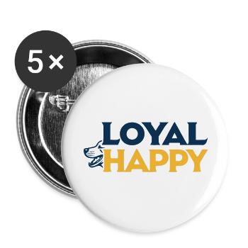 Loyal Happy Dog Emblem - Buttons small 1''/25 mm (5-pack) - white - Front