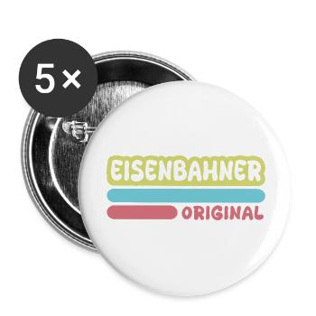 Cheminot comme prénom - Lot de 5 petits badges (25 mm) - blanc - Devant