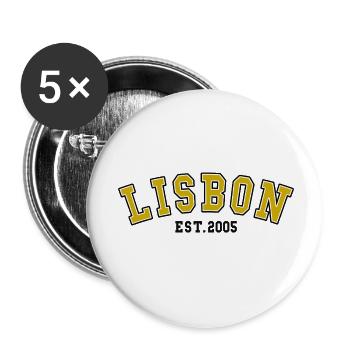 Lisbon Est. 2005 - Buttons small 1''/25 mm (5-pack) - white - Front