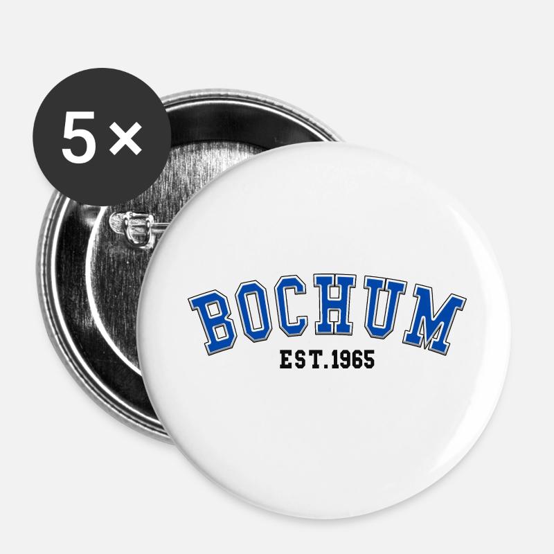 Bochum Est. 1965 - Buttons small 1''/25 mm (5-pack) - white