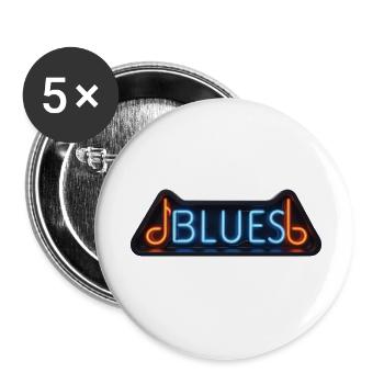 BLUES NEON – Klangbild - Buttons klein 25 mm (5er Pack) - Weiß - Vorne