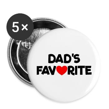 Préféré de papa Je suis le préféré de papa - Lot de 5 petits badges (25 mm) - blanc - Devant