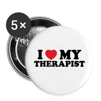 Bold Heart Typography - Buttons small 1''/25 mm (5-pack) - white - Front