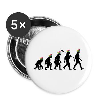 Homo Karnevalis | Evolution der Narren, Fastnacht - Buttons klein 25 mm (5er Pack) - Weiß - Vorne