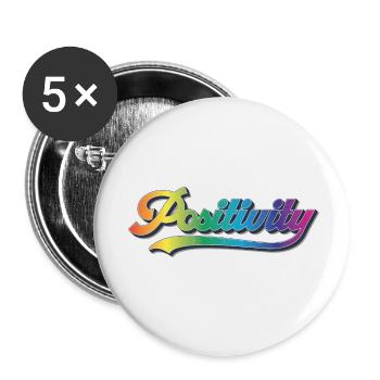Positivité - Lot de 5 petits badges (25 mm) - blanc - Devant