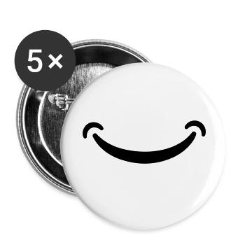 Lächeln - Buttons klein 25 mm (5er Pack) - Weiß - Vorne