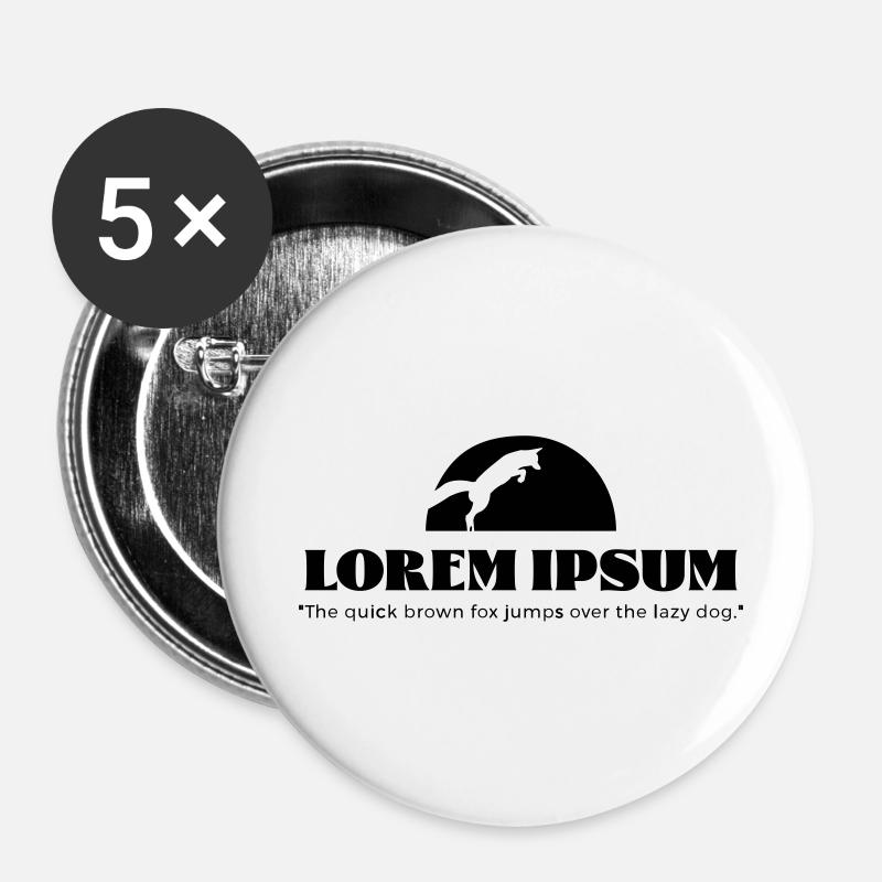Lorem Ipsum « Le brun vif ... - Lot de 5 petits badges (25 mm) - blanc