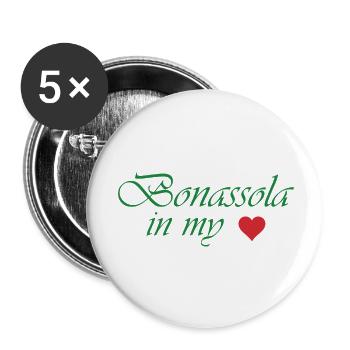 Bonassola in meinem Herzen - Buttons klein 25 mm (5er Pack) - Weiß - Vorne