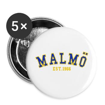 Malmö Est. 1966 - Buttons small 1''/25 mm (5-pack) - white - Front