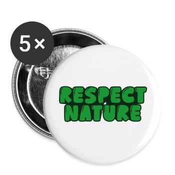 Respecter la nature - Lot de 5 petits badges (25 mm) - blanc - Devant