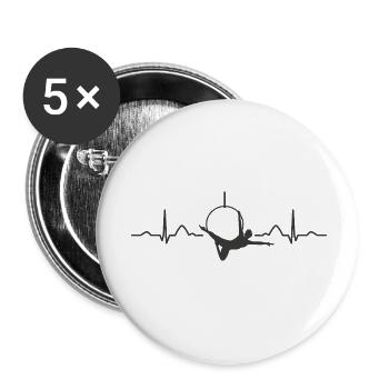 Anneau aérien Rythme de cœur Lyra Anneau aérien - Lot de 5 petits badges (25 mm) - blanc - Devant