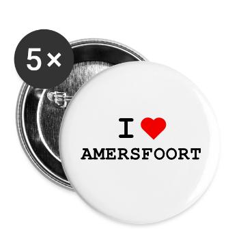 Ich liebe Amersfoort - I love Amersfoort - Buttons small 1''/25 mm (5-pack) - white - Front
