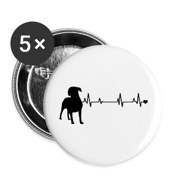 Hund - Buttons klein 25 mm (5er Pack) - Weiß - Vorne