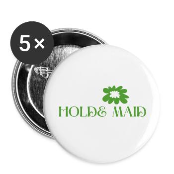 Holde Maid - Wortschätze - vergessene Wörter - Buttons klein 25 mm (5er Pack) - Weiß - Vorne