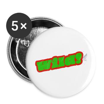 Graffiti wordmark green with red border - Buttons small 1''/25 mm (5-pack) - white - Front