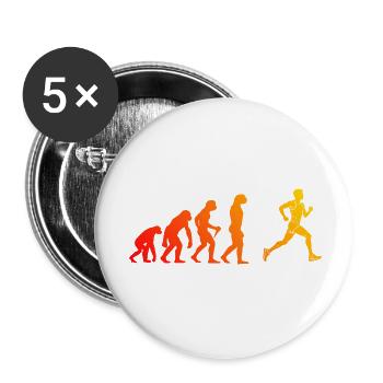 Laufsport Geschenkidee für der Laufsport Liebhaber - Buttons klein 25 mm (5er Pack) - Weiß - Vorne