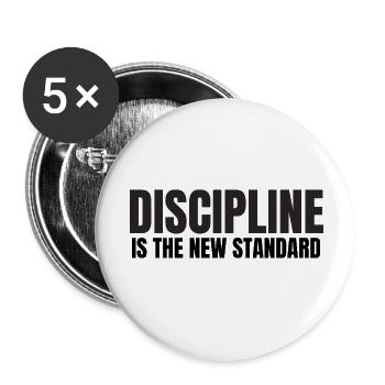 Disziplinen is the New standard - Buttons klein 25 mm (5er Pack) - Weiß - Vorne