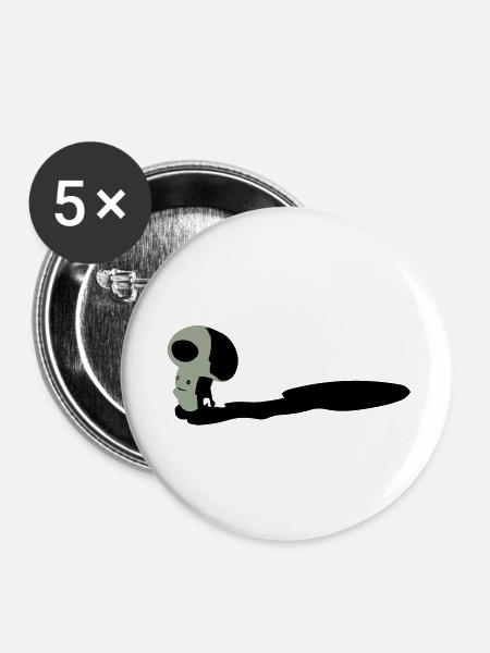 Pilzkopf - Buttons klein 25 mm (5er Pack) - Weiß