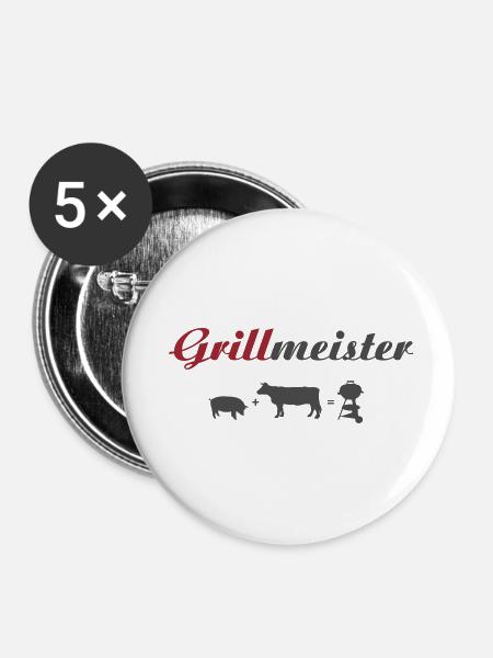 Grillmeister - Buttons klein 25 mm (5er Pack) - Weiß