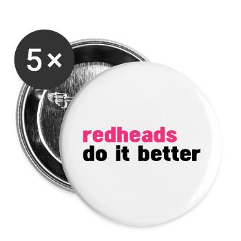 Redheads do it better ( les rousses le font mieux) - Lot de 5 petits badges (25 mm) - blanc - Devant