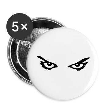 Böser Blick - Line - Buttons klein 25 mm (5er Pack) - Weiß - Vorne