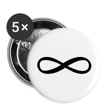Lemniscate | lying eight - Buttons small 1''/25 mm (5-pack) - white - Front