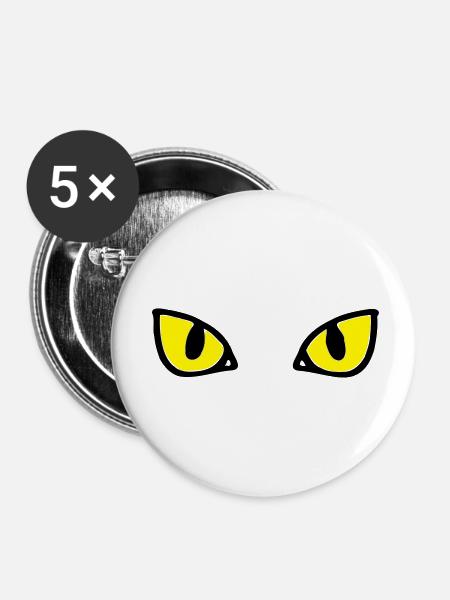 Cat's eyes - Buttons klein 25 mm (5er Pack) - Weiß